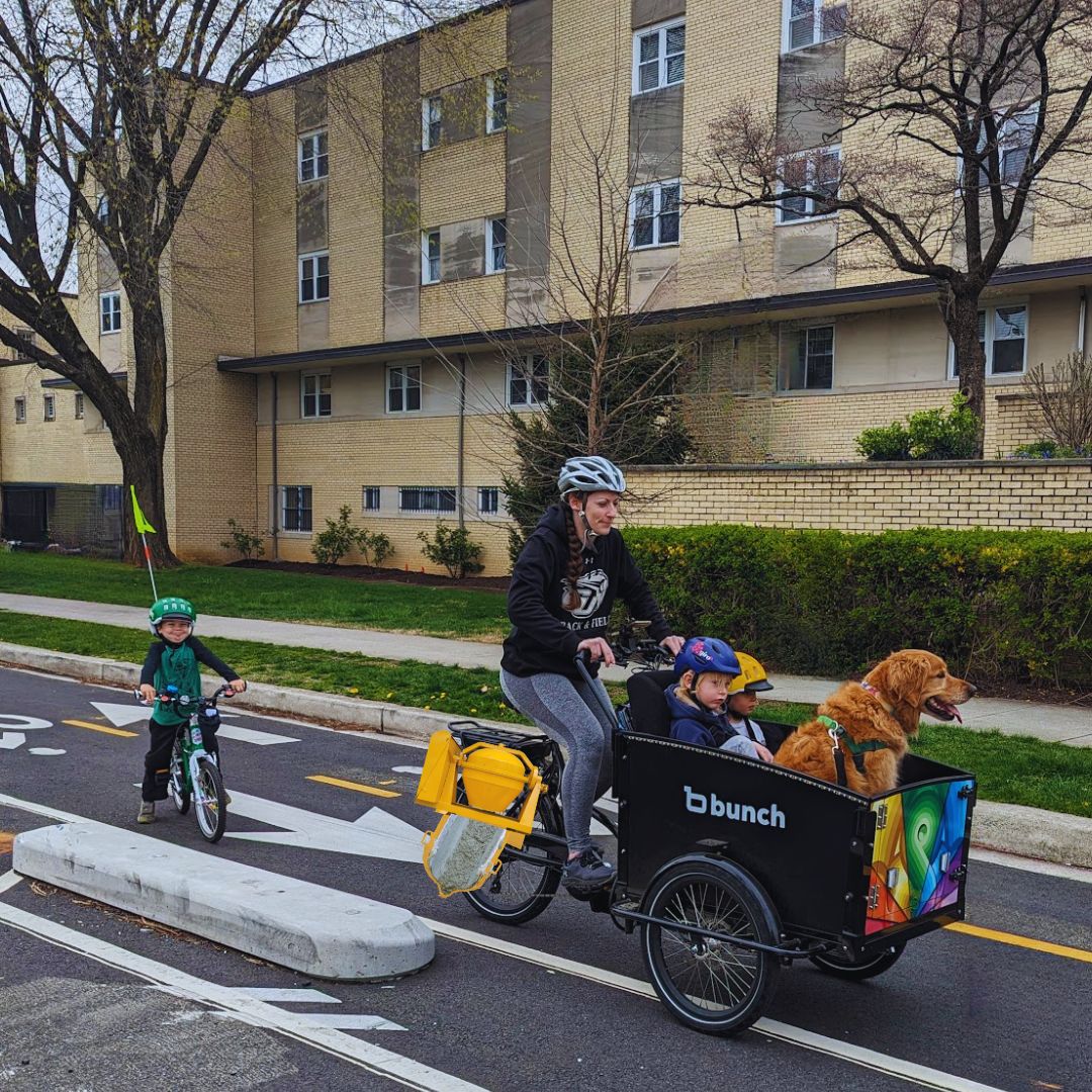 Bunch Bike pouring concrete