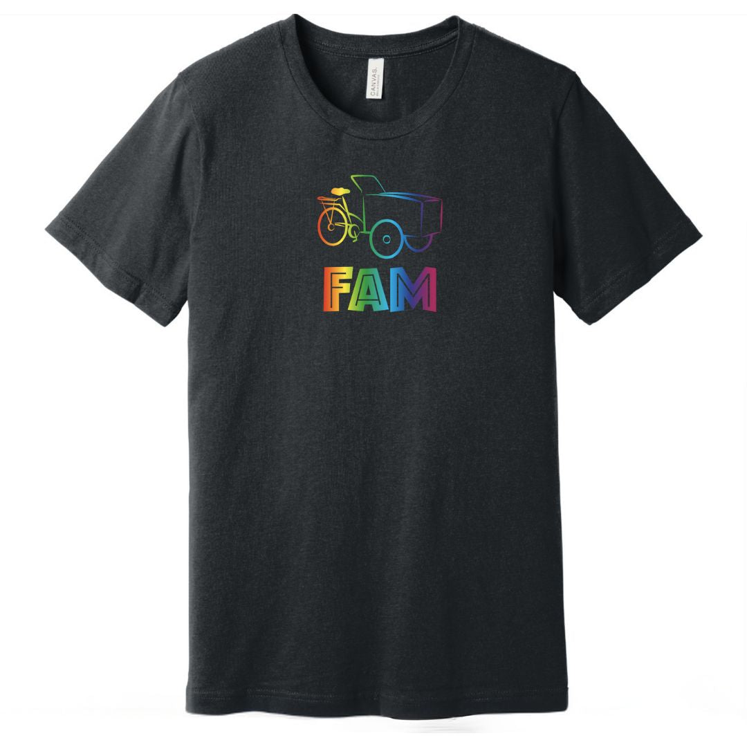 Bunch Fam on tee shirt with image of Bunch Bike