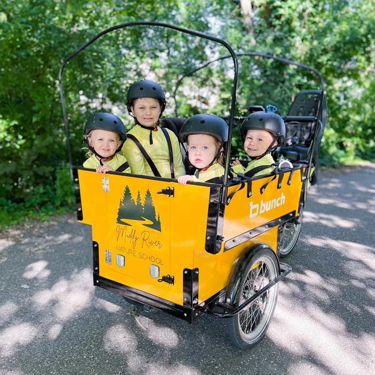 Preschool cargo bike for 6 kids #color_Classic Yellow & Black