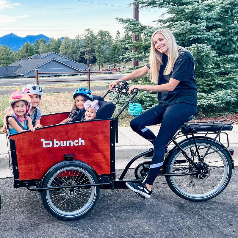 The original bunch bike electric cargo bike for carrying kids #color_Classic Sedona Woodgrain