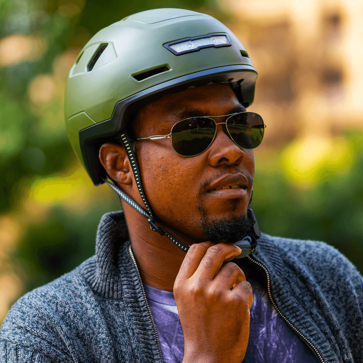 Xnito Ebike Helmet With Lights - Moss