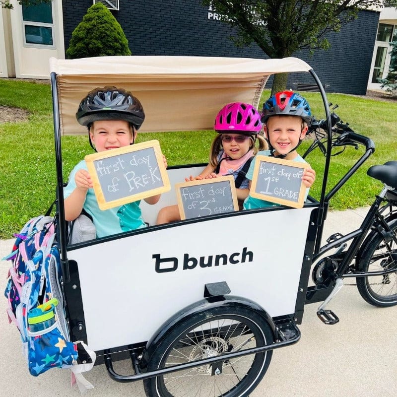 Three kids first day of school in Bunch Bike - #color_Sleek White