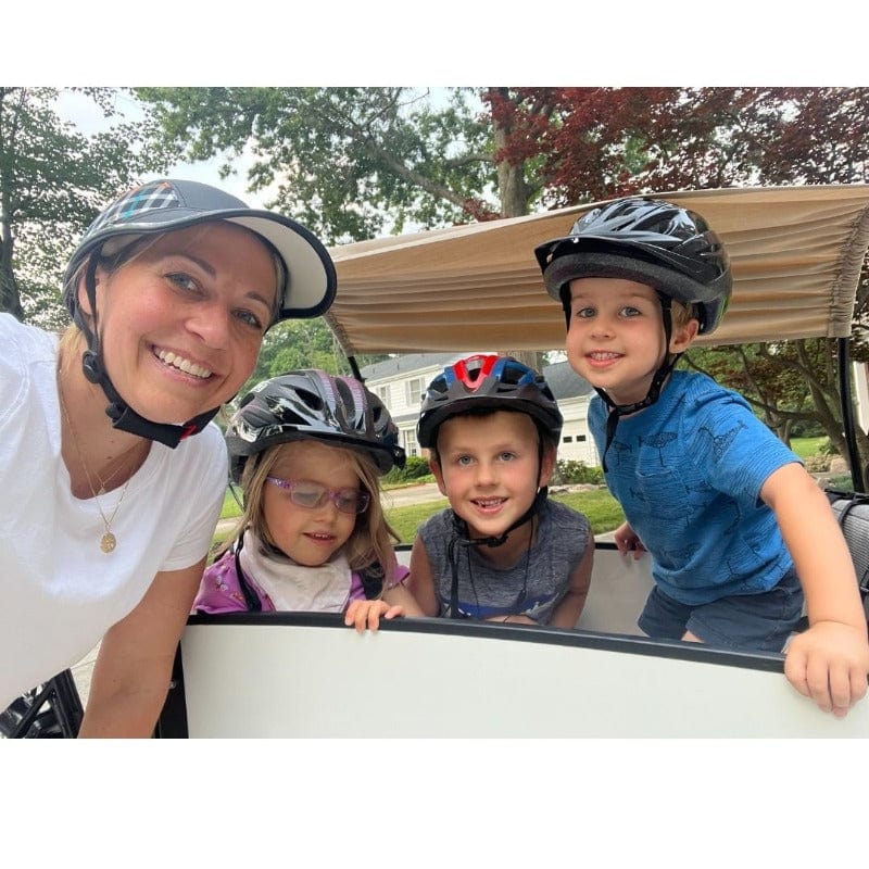 Three kids and mom in Bunch Bike #color_Sleek White
