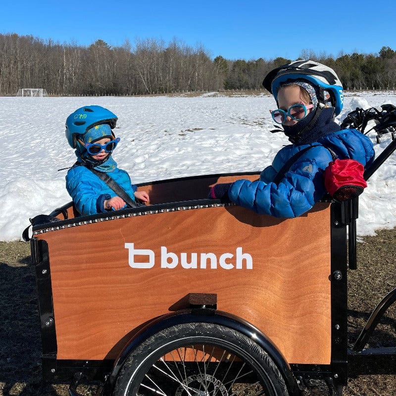 Two kids in bunch bike in snow - #color_Honey Woodgrain