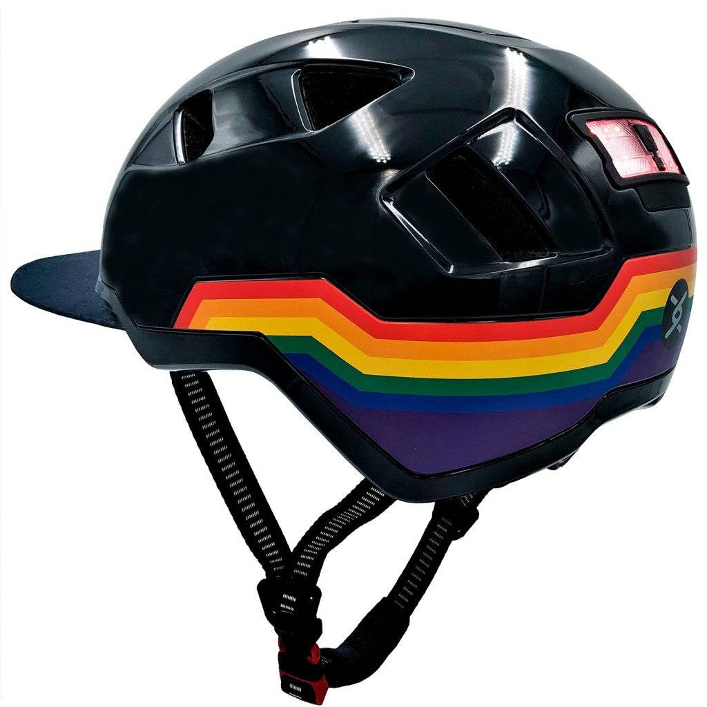 Xnito Ebike Helmet With Lights - Disco Rainbow