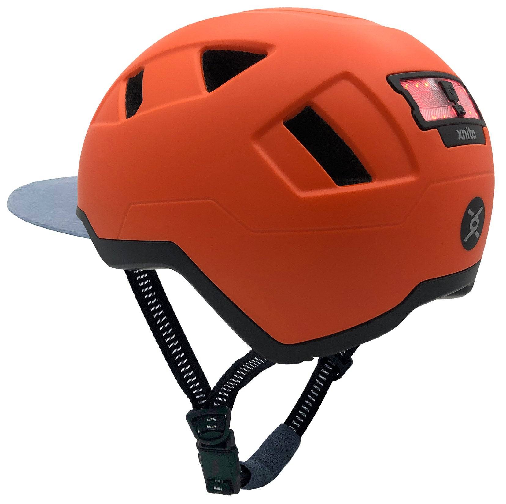 Xnito Ebike Helmet With Lights - Dutch Orange