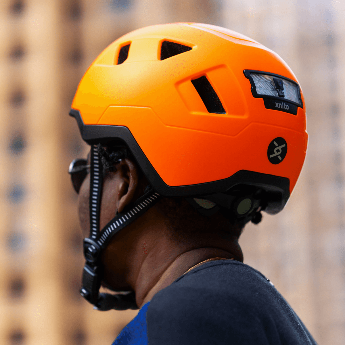 Xnito Ebike Helmet With Lights - Dutch Orange