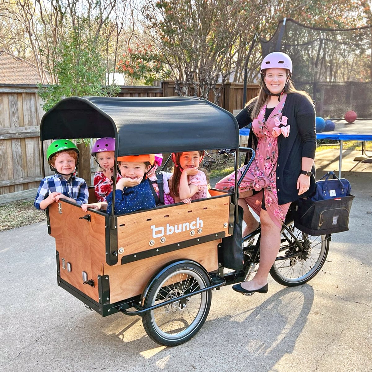 mom with 5 kids in preschool bike #color_Honey Woodgrain